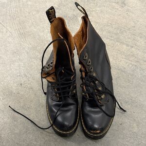 Dr. Martens Black and Brown Leather Boots